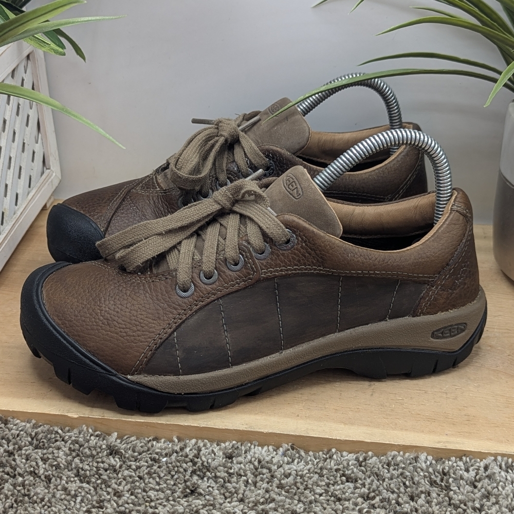 Keen Brown Leather Lace-Up Athletic Shoes